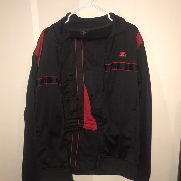 STARTER Other Mens Black And Red Starter Tracksuit Size Medium